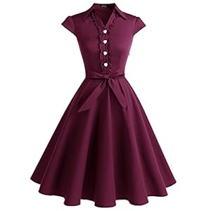 Wedtrend Jurk Vintage Rockabilly Retro 50’s 60’s Audrey Hepburn Swing Polka Dots Heart Knopen