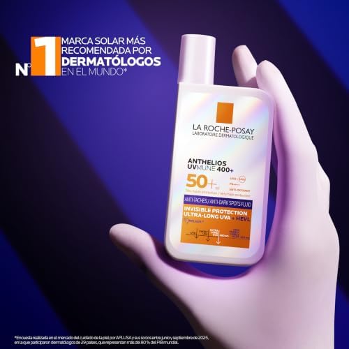 Protetor solar anti-manchas SPF 50+, Fórmula com Mexoryl 400, Fluido Invisível, Anthelios UV-MUNE 400, 50 ml