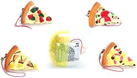 Mochi Mochi Fake Food Pizza Squeeze Squishy Blind Box Mini Mystery Japanese Gashapon Keychain Strap ( 1 Random Squishy)