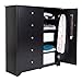 South Shore Vito Door Chest with 5 Drawers and Adjustable Shelves, Pure Black