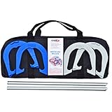 St Pierre Sports Eagle Tournament Horseshoe Outfit in Nylon Bag, Blue/Gray