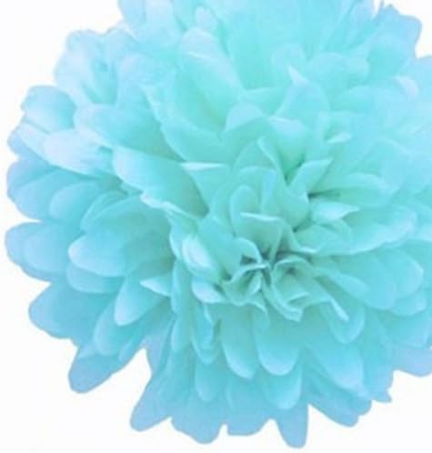 Funny Zakka - Tissue Paper Flowers Blooms (16" 40CM, Light Blue) Pom Poms Crafts Birthday Room Ornaments Decoration(5 sizes, pack of 3)
