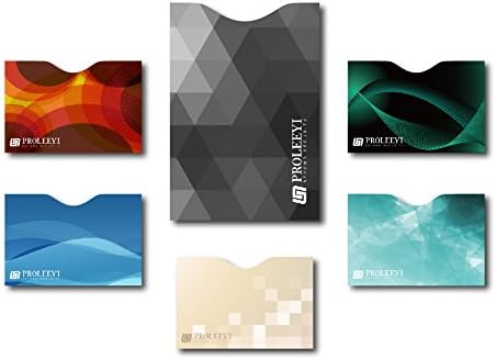 RFID Blocking Sleeve Set of 5 x Credit Card Protector and 1 x Passport Holder Sleeve, Unique Exclusive Stylish Designs for Daily Use Secure Identity Theft Protection for Any Traveler