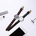 iStrap Leather Watch band -Alligator Grain Embossed Pattern Calfskin Replacement Strap-Stainless Steel Deployment Buckle with Push Buttons-Bracelet for Men Women-18mm 19mm 20mm 21mm 22mm 24mm