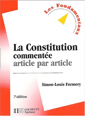 La  Constitution commentée article par article