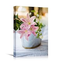 Canvas Wall Art Pink Arrangement Bouquet Expressive Floral Multicolor Photography Romantics - 12x18 inches