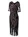 Vijiv Women Vintage 1920s Dresses Floary Beaded Cocktail Flapper Dress with Sleeves Gatsby Party