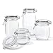 Masthome Glass Storage Jars Set of 4, Glass Food Container with Airtight Lid & Leak Proof Gasket, for Oats Canning Cereal Pasta Sugar Coffee Nuts Spices, 15 PCS Food Storage Bags Included