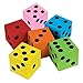 Kicko Big Foam Dice - 36-Piece Set of 1.5 Inch Square Big Dice - Assorted Color Foam Cubes with 1-6 Black Numbering Dots - Engaging Educational and Entertaining Dice Toy for Kids