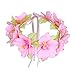 Valdler Plumeria Flower Headband Crown Garland Halo for Wedding Festivals (Pink)