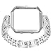 Compatible for Fitbit Blaze Bands Women Men with Frame, VOMA Stainless Steel Fitbit Blaze Watch Band Fitbit Blaze Accessories Fitbit Bands Blaze Fit bit Blaze Bands Large Small Bangle 1 Silver
