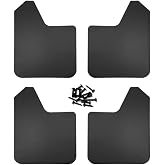 Moioee 4PCS Car Mud Flaps, Front Rear Splash Guards, Black | 15.1x11.5x10 Inch, Universal fit, most pickups/SUVs/vans, PE body, bendable cut-to-fit, exterior accessories