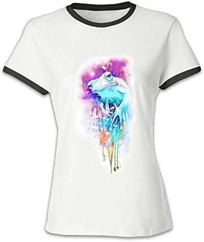 Color-blocking Scoop Neck Tee ATTACK OV THE MONSTER FROG Tee-shirts For Female