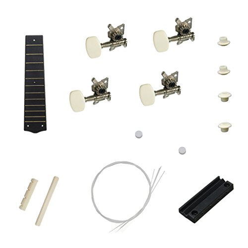 image for MonkeyJack DIY 21inch Basswood Soprano Ukulele Kits Handmade Unfinishe