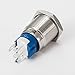 APIELE 16mm Momentary Push Button Switch On Off Stainless Steel with 12V LED Angel Eye Head for 16mm 0.63