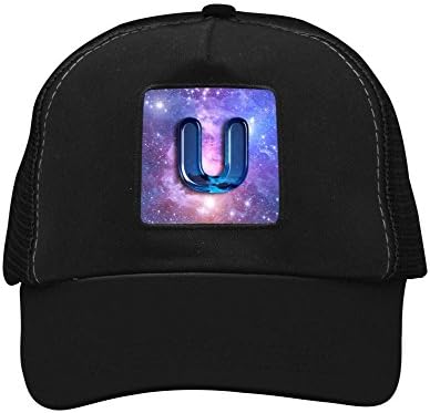 CAHAFun Unisex Adults Initial Name Letter U Snap Back Trucker Hat Mesh Cap