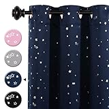 H.Versailtex Cute Star War Pattern Thermal Insulated Blackout Kids Room Curtains with Antique Grommet Top (1 panel), 52 inch Width by 84 inch Length
