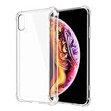 MOONLUX Transparent Case Compatible for Apple iPhone Xs (2018) and iPhone X, Reinforced Corners TPU Aircushion & PC Back Cover Anti-Scratch, Clear