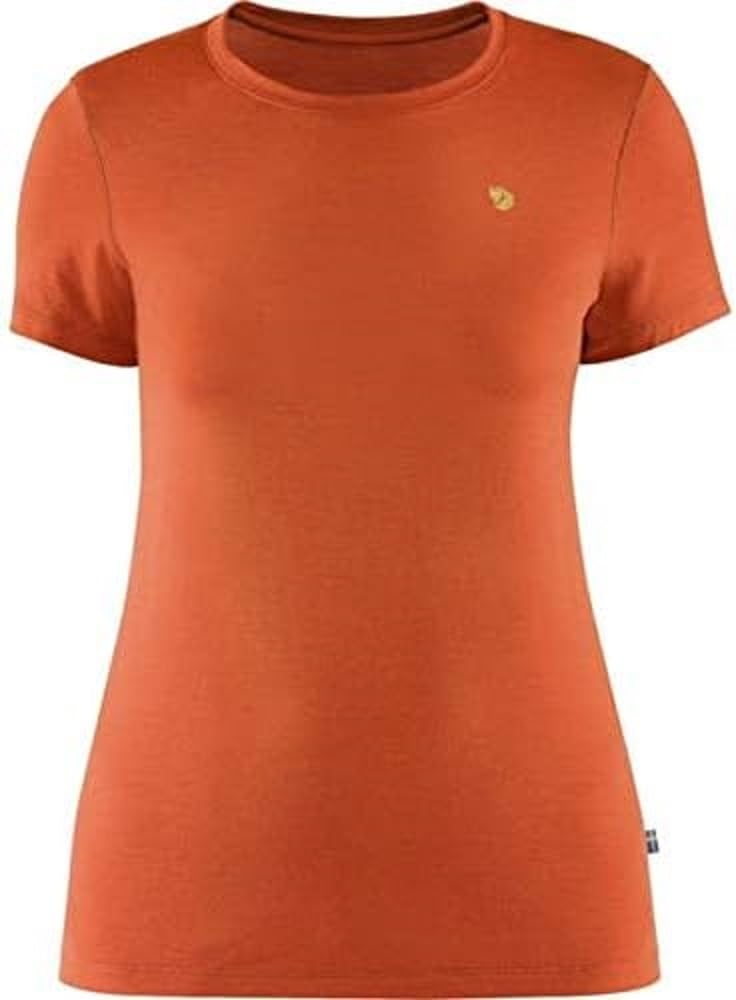FJALLRAVEN Women's Bergtagen Thinwool T shirt, Hokkaido Orange, M UK
