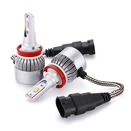 Miady 8000Lm Ultra Bright H11 LED Headlight Bulbs, Philips LED Chips / 6000K Bright White / Replacement for H11, H8 and H9 (Pack of 2)