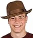 Jacobson Hat Company Men's Deluxe Fedora - Suede Finish, Brown, Adult