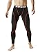 TSLA Men's Athletic Compression Pants, Thermal Wintergear Running Tights, Sports Leggings, Fleece Lined Black & Red, Medium