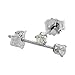 Tiny Cubic Zirconia Earrings Studs 2 mm Cartilage Nose 4 prong 0.06 ct/pr in Sterling Silver & 14k Gold