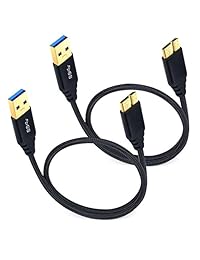 Besgoods - Cable de carga USB 3.0 tipo A macho a micro B para disco duro externo Samsung Galaxy S5, Note 3 (2 unidades, 19.7 in)