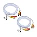 Flashmen 4332024197 2-Pack 25ft HD Video Power Security Camera Cables Pre-Made All-in-One Extension Wire Cord with BNC Connectors for CCTV Security Camera White, Null, 25FT 2PACK primary