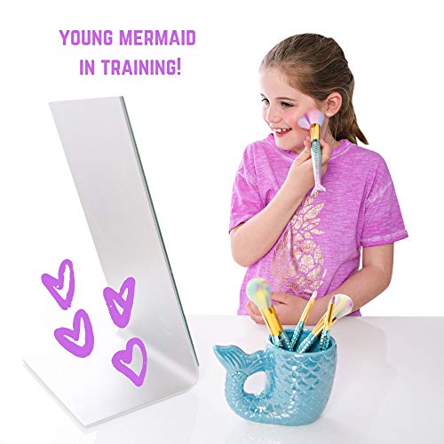 GirlZone: Fun Mermaid Makeup Brushes Kit Gift for Girls