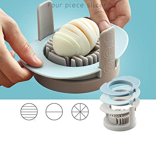 QELEG 3 IN 1 Environmental Hard Boiled Egg Fruit Cutter Slicer with Stainless Steel Cutting Wires