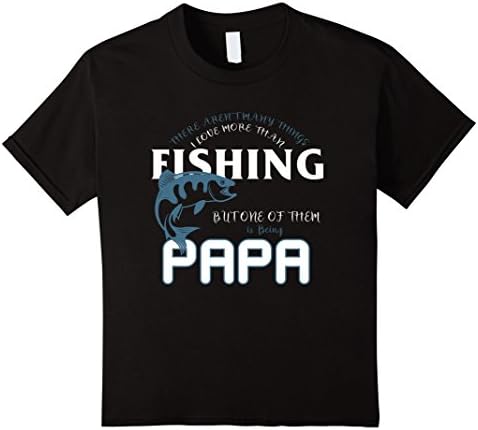 Kids Fishing But One Of Them Is Being Papa Funny Shirt 4 Black