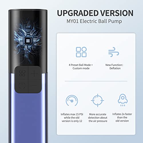 Pumteck MY01 Electric Ball Pump Sports Ball Inflator with Inflation