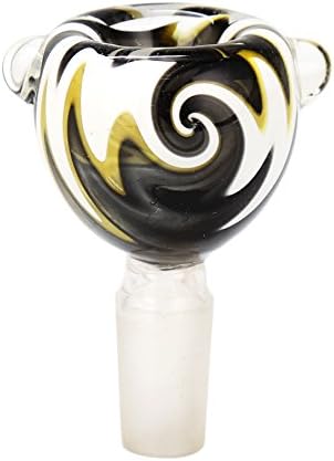 MAXFASHION Ear Style With Color Swirls Glass Male Bowl Ship From US (14mm, D1)