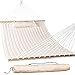 Lazy Daze Hammocks Double Quilted Fabric Hammock with Carrying Bag, Spreader Bars and Detachable Pillow, 2 Person Hammock for Patio Outdoor Backyard Poolside, 450 LBS Weight Capacity