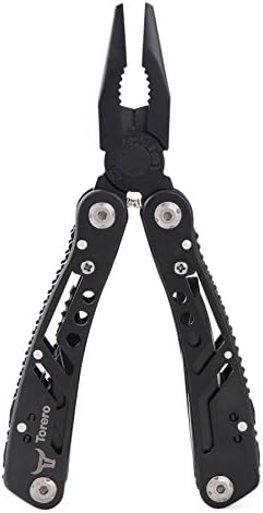 Torero Multi-Tool Pliers with Black Oxide Finish, 23-in-1 Tools , 11 Piece Bit Kit , Bit Driver Extension , Heavy-Duty 2.6-inches 420 Steel Blade , 6.5-inches Handle , Black