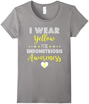 Women's I Wear Yellow For Endometriosis Awareness Support Shirt Large Slate