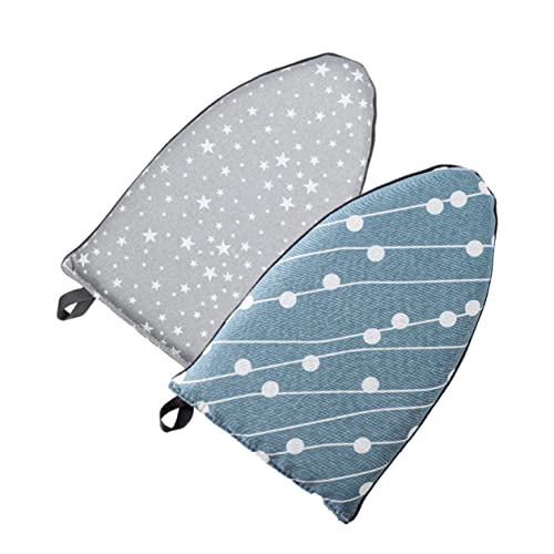 Ciieeo 2pcs Mini Handheld Ironing Boards with Finger Loop Heat Resistant Polyester Sponge Steaming Mitts for Portable Lightweight Compact Design for Easy Storage and High Temperature Use
