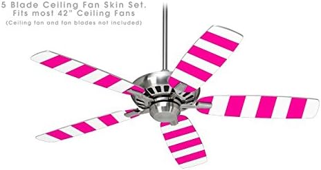 Psycho Stripes Hot Pink And White Ceiling Fan Skin Kit Fits Most