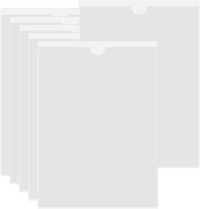 HLIWS A4 Self-Adhesive Vertical Card Sleeves 6 Pack Waterproof PVC Pockets