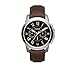 Fossil Men's 44mm Grant Stainless Steel Chronograph Watch with Black Dial and Brown Leather Strap