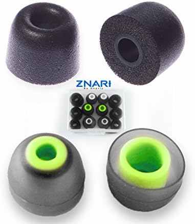 Jaybird Earphone Earbud Foam And Silicone Tips With Protective Case - BlueBuds X, X2 - 3 S/M/L Pairs Foam 3 S/M/L Pairs Silicone - 12 Pieces -Large Medium Small Starter Set Black