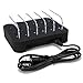 USB Charging Station,Puloa 5-Port Detachable Universal USB Charging Station Dock Stand with Innovative Removable Baffles Organizer for Smart Phones & Tablets,Black