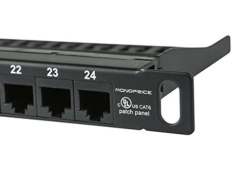 Monoprice 110032 Space Saver 19-Inch Half-U UTP 24-Port s Cat6 Patch Panel Dual IDC - Thumbnail 3
