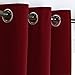 NICETOWN Christmas Red Insulated Blackout Curtain Home Decoration Solid Grommet Top Blackout Living Room Drape for Large Window (1 Panel, 42 x 84 inches)