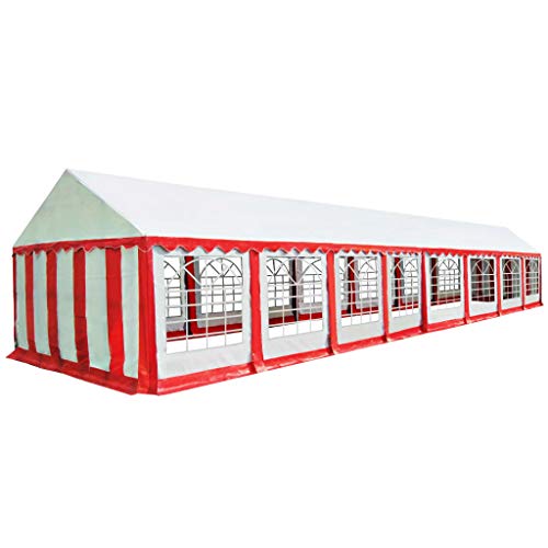 vidaXL Partyzelt Wasserfestes Dach 16 Seitenwände mit 16 Fenstern Pavillon Festzelt Gartenzelt Bierzelt Gartenpavillon…