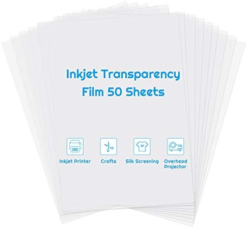 Inkjet Transparency Paper Sheets, Anezus 50 Pack Printable Transparent ...