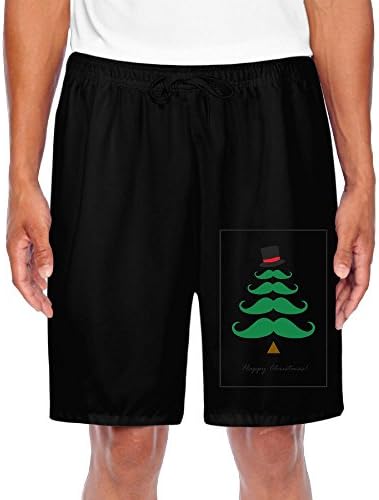 Shorts Sweatpants Funny Mustache Tree Happy ChristmasJogging Trousers For Man