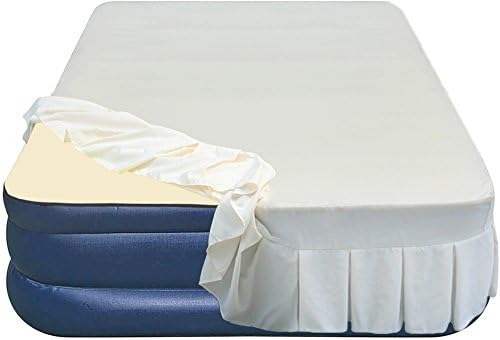 Airtek Queen Foundation series Premium Air Mattress Airbed with built in memory foam, includes skirted sheet, extra thick 2ABQ04011-C
