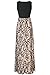 Zattcas Womens Summer Contrast Sleeveless Tank Top Floral Print Maxi Dress Black Taupe Large